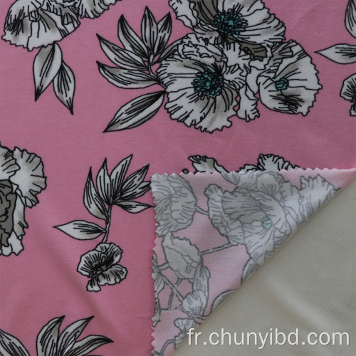 Beau motif de fleur polyester 94% spandex 6% tissu de pêche extensible tissu en jersey unique pour usure de loisirs